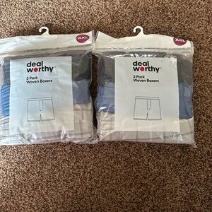 Dealworthy 3-Pack Woven Boxers Bundle— Blue and Gray